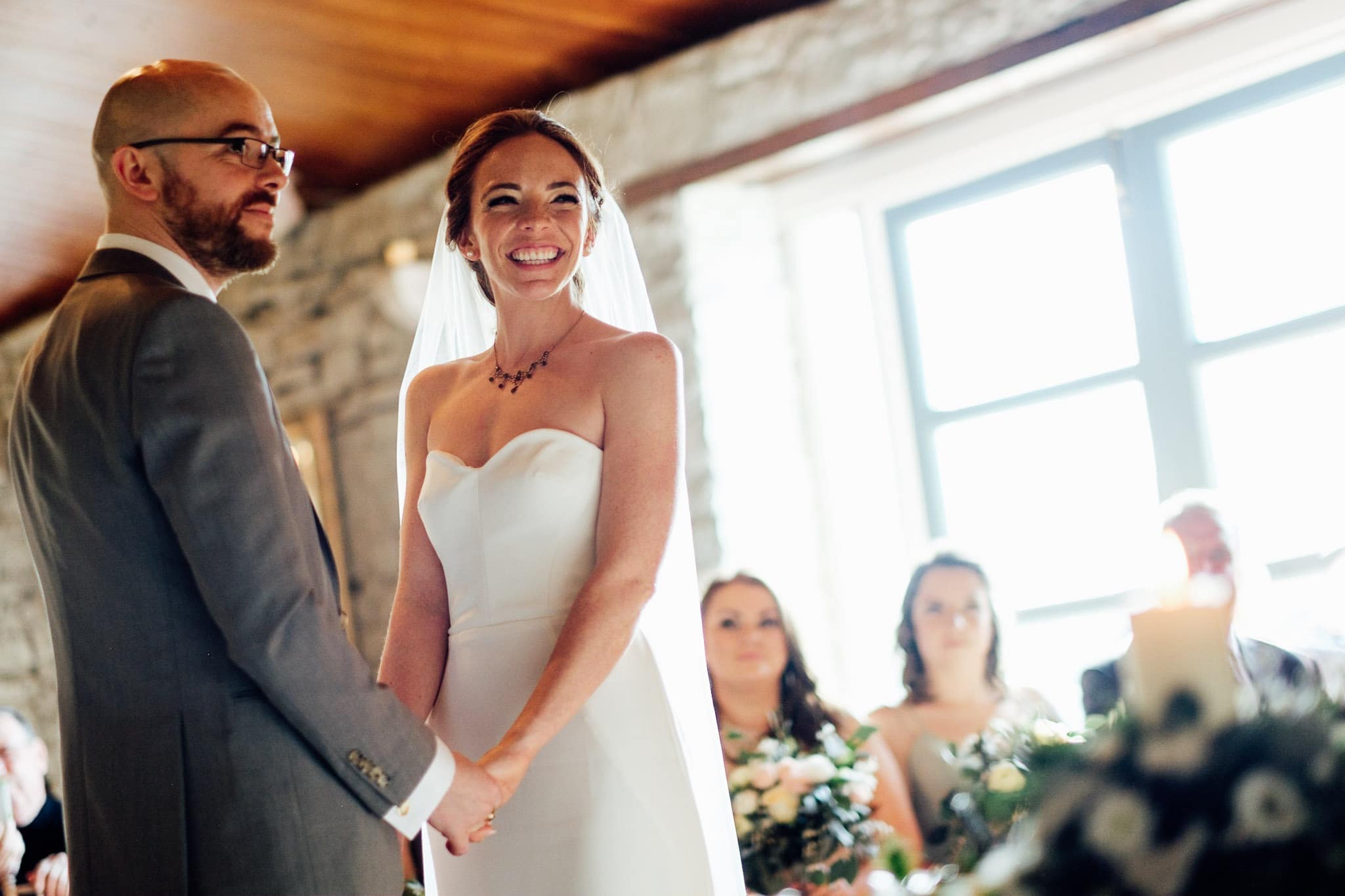 bride and groom exchanging vows at a clonabreany house wedding