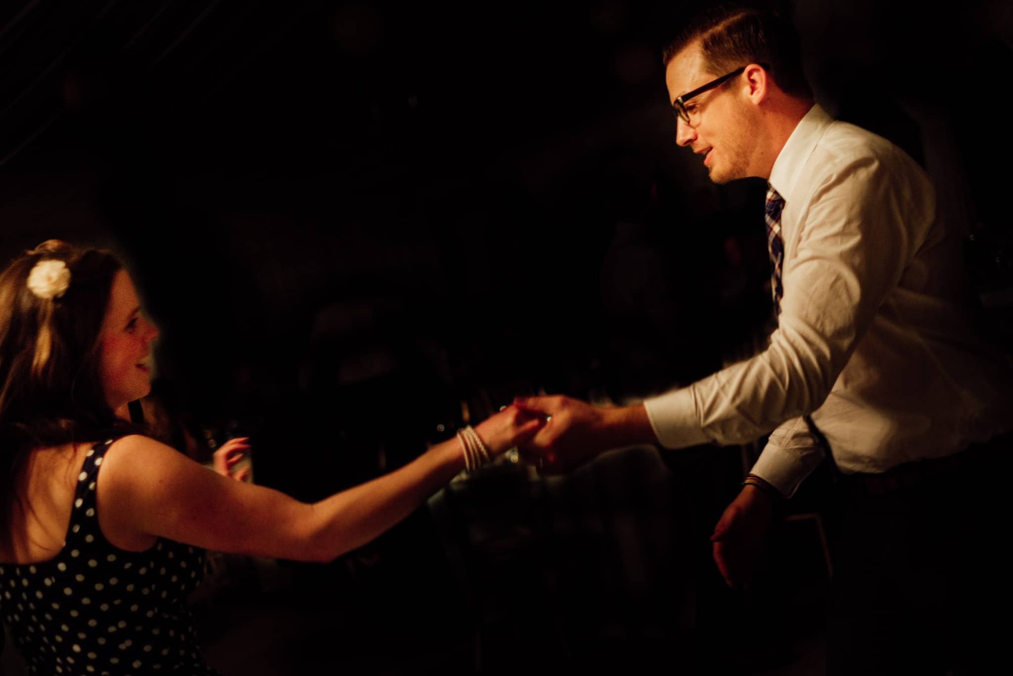 wedding guests dancing