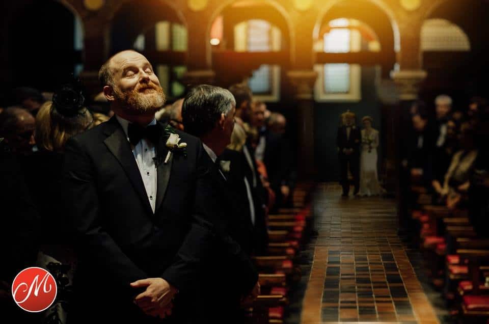 groom waiting for his bride