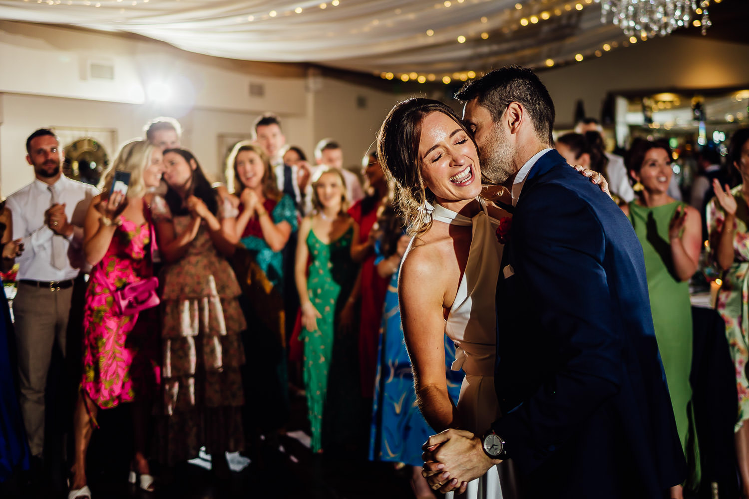 A bride and groom during their first dance at a Bellinter House wedding